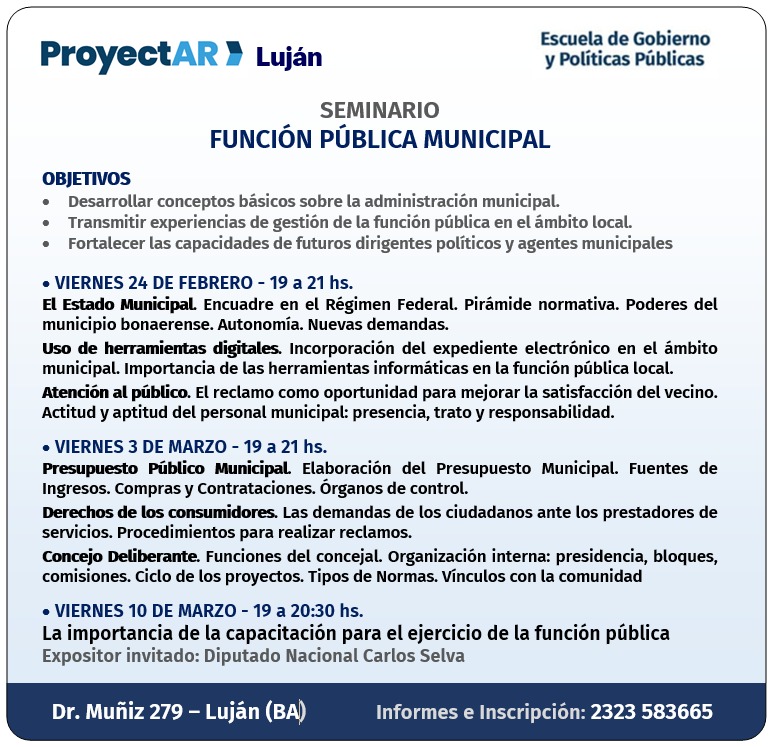 La Escuela de Gobierno y Políticas Públicas lanza un seminario