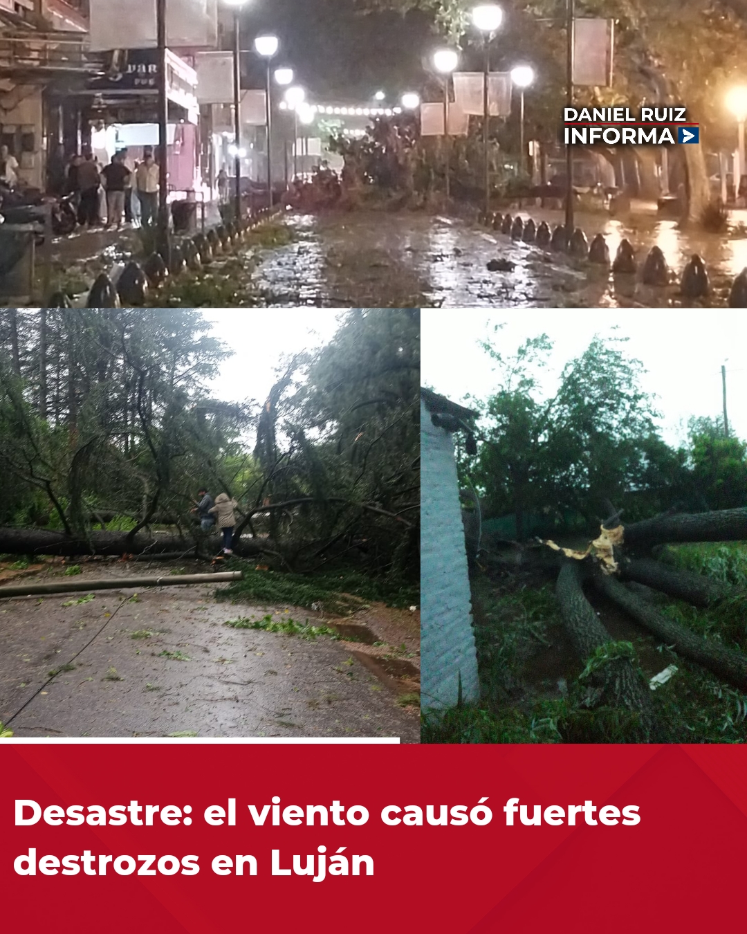 Desastre: el viento causó fuertes destrozos en Luján