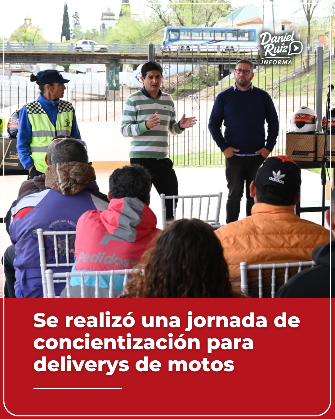 Se realizó una jornada de concientización para deliverys de motos